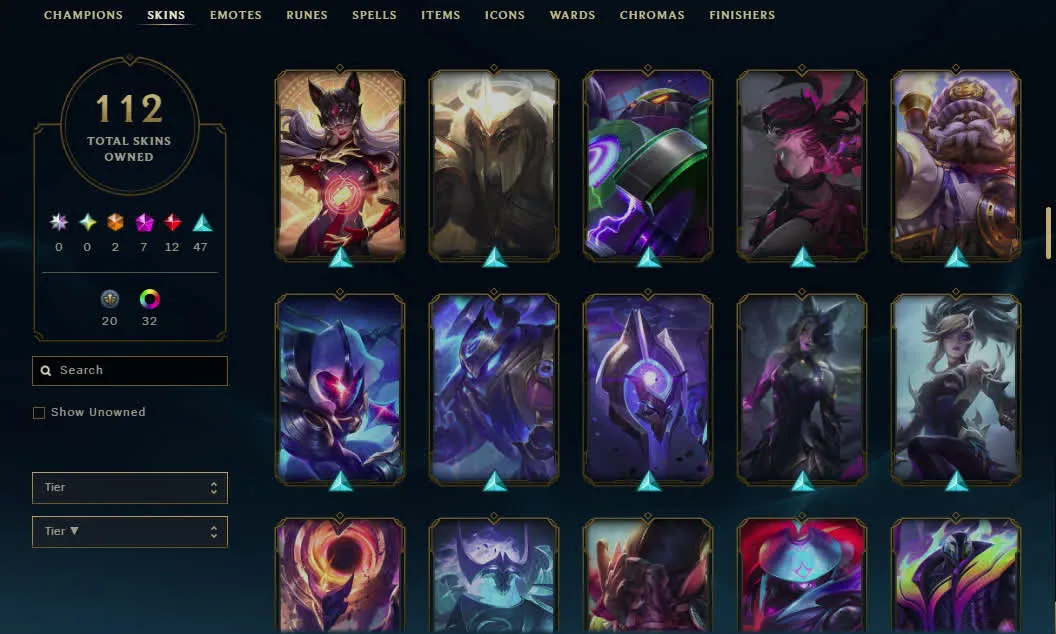 [ EUW ] Emerald League of legends account - Full champs - 112 skins
